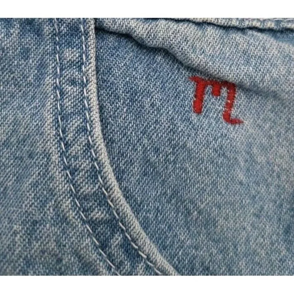 VTG Marsha Denim Custom Overalls Baseball‎ 18 M Embroidered MARSHA USA Vintage